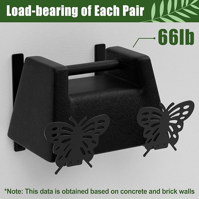 Adjustable Window Box Brackets, 6 to 12 inch Heavy Duty Window Planter Box Brackets, Butterfly Shape Wall Mount Flower Box Holder, 4 Pack