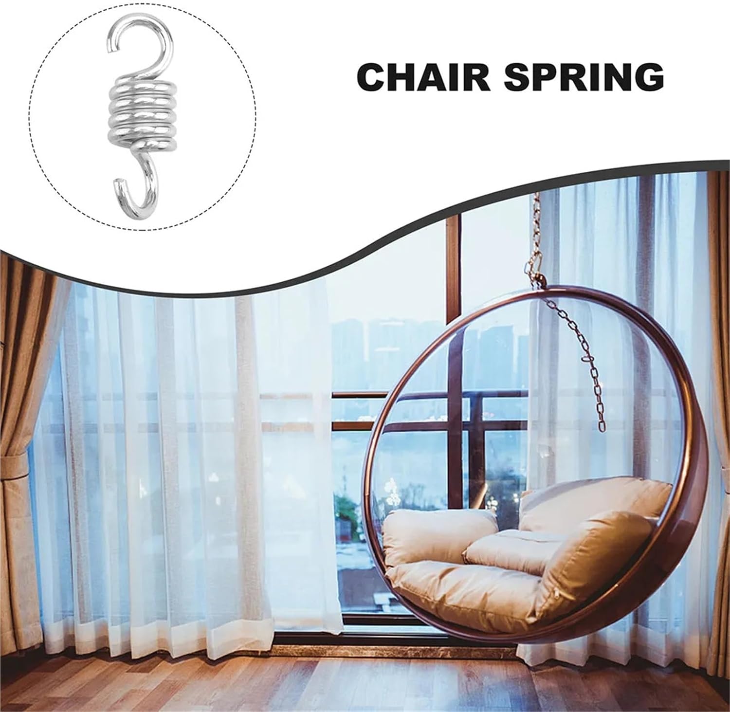 Hammock Chair Spring 3 Pcs Hammock Chair Spring Heavy Duty Metal Swing Accessory Hanging Relaxation Suspension Set