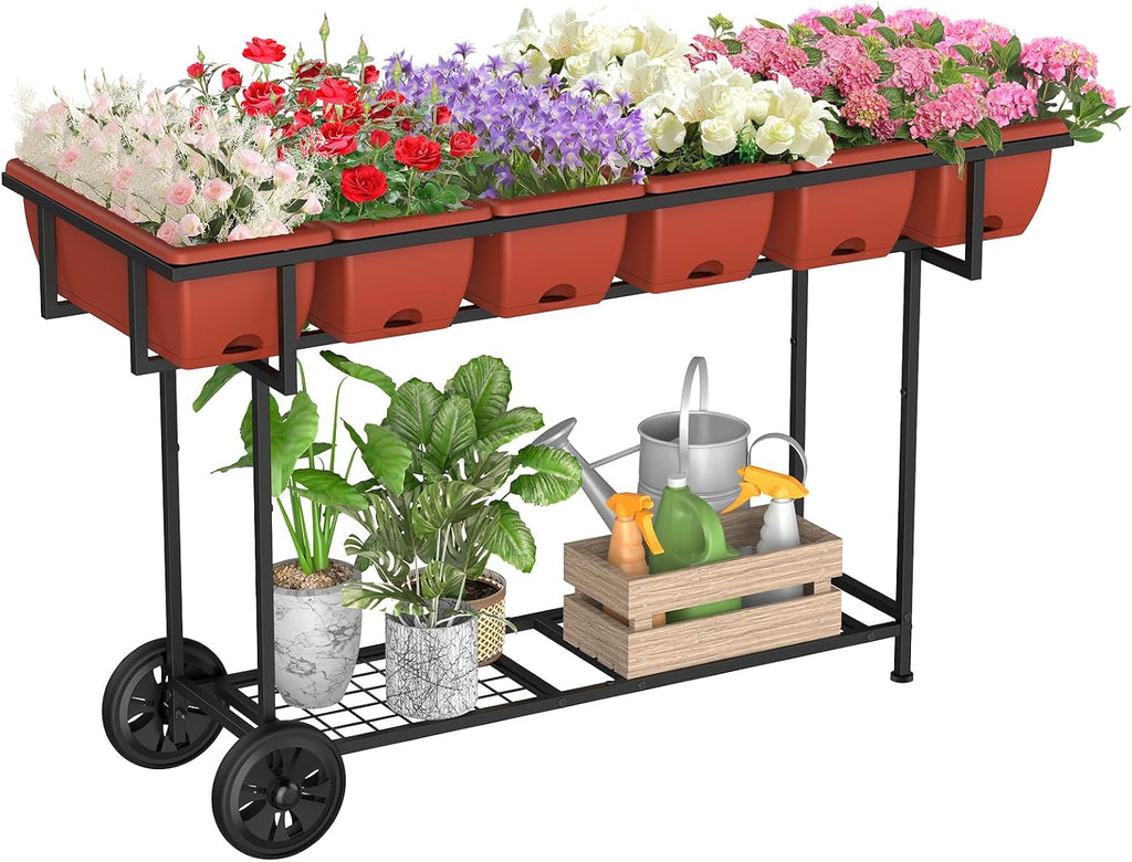ybing elevated garden bed with wheels outdoor 42x17x30in, main product view