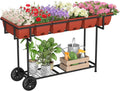 ybing elevated garden bed with wheels outdoor 42x17x30in, main product view