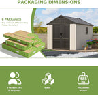 patiowell 8x10 ft resin outdoor storage shed with on a desk or shelf
