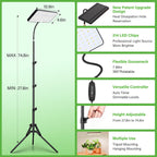 lbw grow lights for indoor plants, 214 leds showing dimensions