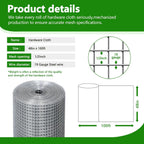 Hardware Cloth 1/2'' 48'' X 100' 19 Ga Chicken Wire Mesh Fence Double Layer | Welded Metal Wire Fence Mesh Roll for Gardens Plants Poultry Animals Cage Chicken Coop Accessories