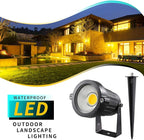 LED Landscape Lights,5W 120V AC Outdoor Pathway Garden Yard Spotlight,IP65 Waterproof Garden Flood Light,Outdoor Spotlight with Stake,UL Cord 5-ft with Plug (Pack of 1, Warm White)
