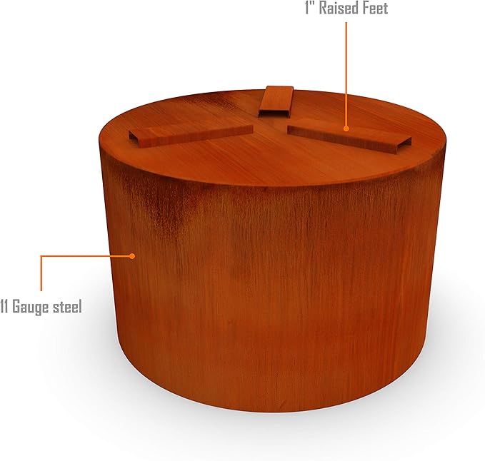 PLANTERCRAFT Corten Steel Metal Planter Box, Round Sizes, Modern Garden Steel planters for Commercial and Residential Outdoor Use.