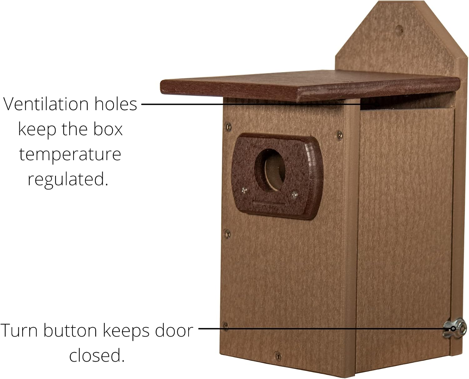 Recycled Poly Lumber Standard Bluebird Bird House (Brown and Brown)