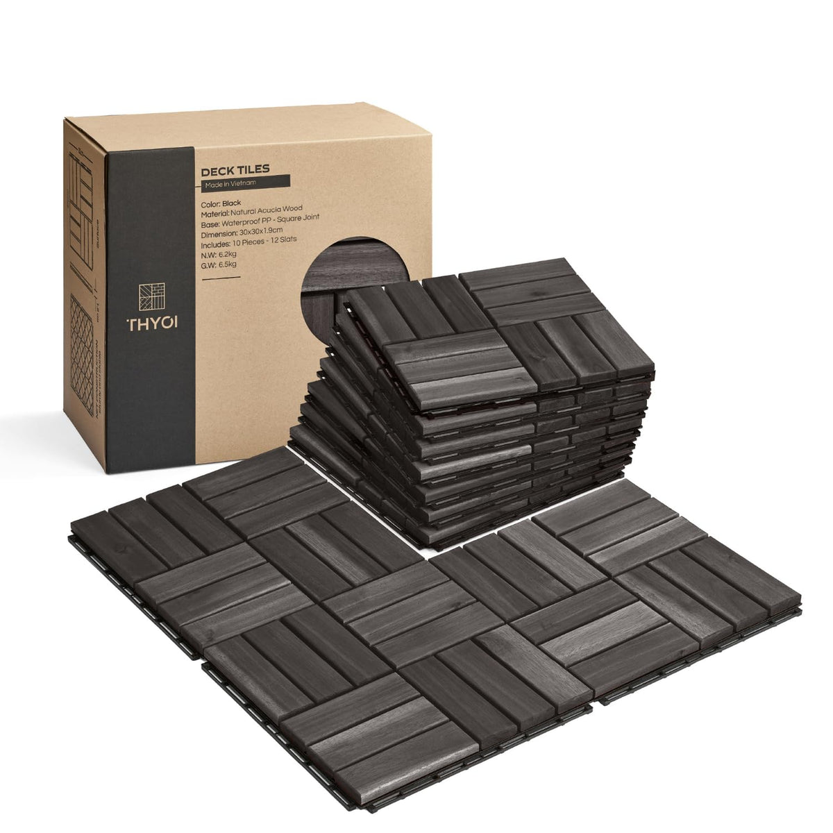 thyoi premium deck tiles, 10 pcs patio flooring, main product view