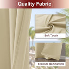 HolidayIdeas Grommet Outdoor Curtains for Patio Waterproof 8 Pcs All Weather Balcony Outside Curtains for Apartments, Gazebo, Pergolas, Porch, 54x95 Inch, Cream