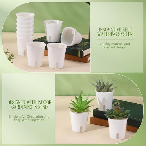 30 Pcs 3 Inch Self Watering Pots Self Watering Planters for Indoor Planters Plastic Garden Flower Pots with Level Indicator Vents for Herbs
