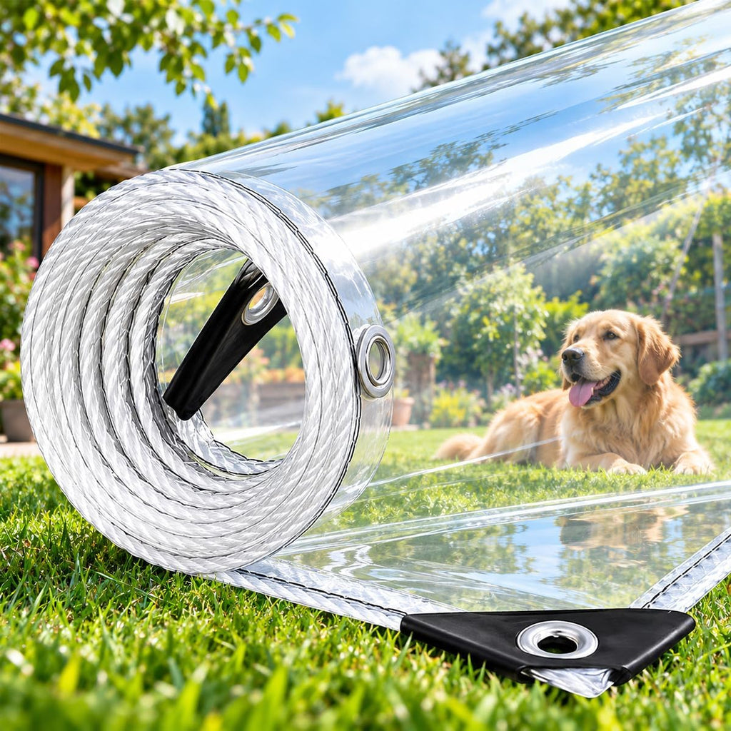 clear tarp 7x8 ft, 14 mil heavy duty, main product view