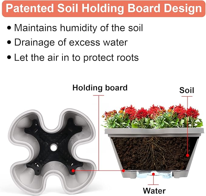 GameXcel Vertical Planter 3 Tier Stackable Planters Garden Planters Strawberry Herb Flower and Vegetable Planter Indoor Outdoor Gardening Pots with Removable Wheels and Tools