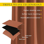 NICETOWN Blackout Curtain for French Door - Indoor Slider Curtain for Patio Door, Extra Wide Drape for Living Room/Bedroom (Burnt Orange, W100 x L84, 1 PC)