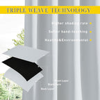 NICETOWN 2 Panels Outdoor Curtains Waterproof Pocket & Back Tab on Top & Bottom, Thermal Insulated Windproof Sun Blocking Outside Privacy Drapes for Patio with Fixed Rope, W84 x L95, Greyish White