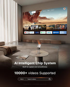 [Compatible with Netflix & TOF Real-time Focus] Mini Projector with WiFi and Bluetooth, XuanPad Gold Smart Projector 4K Support, Dolby Audio & Keystone for Home Presentation Boards, Display Booths