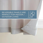 TOWN & COUNTRY BASICS Cabana Solid Heavyweight Indoor Outdoor Curtains, Light Filtering Opacity with Grommet Top, Water Repellent, 2-Pack Set, 54"x108", Cloud Grey