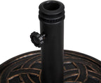 Backyard Expressions 26.5 lb Round Heavy Duty Patio Umbrella Base – Weather Resistant Calcium Carbonate Resin with Bronze Weave Design – Fits 1.5" to 2" Poles, Easy Assembly, UV & Fade Resistant