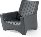 Step2 Switchback Adirondack Chair for Patio, Porch, Pool, Fire Pit, Deck, Durable Outdoor Seat with Back Support for Adults, Harbor Gray