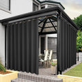 BONZER Wide Waterproof Outdoor Curtains for Patio Heavy Privacy Light Filtering Grommet Outside Curtains for Porch, Pergola, Gazebo, 1 Panel, 110W x 84L inch, Charcoal
