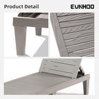 Outdoor Lounge Chaise, Adjustable Pool Lounge Chairs with 5 Positions Backrest, Waterproof Sun Loungers for Garden Pool Beach Patio Deck Sunbathing Set of 4