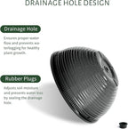 2 Pack Hanging Planters for Indoor Outdoor Plants, 10 Inch Hanging Planter with Drainage Hole & Plug Glazed Hanging Baskets Flower Pots for Garden Home (Black)