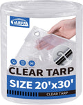 tarpal clear tarp 20x30ft large tarp waterproof clear, main product view