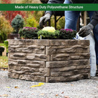 Raised Garden Bed Outdoor Tan/Brown Ledgestones Composite Polyurethane Natural Look Stone Garden Planter Box (4-Pack)