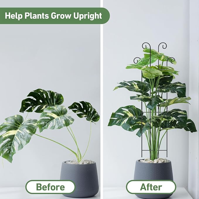 32.6in Tall Plant Trellis Indoor, Metal Garden Trellis for Climbing Plants, Expandable Trellis for Potted Plants for Ivy Pothos Hoya Monstera, 2 Pack