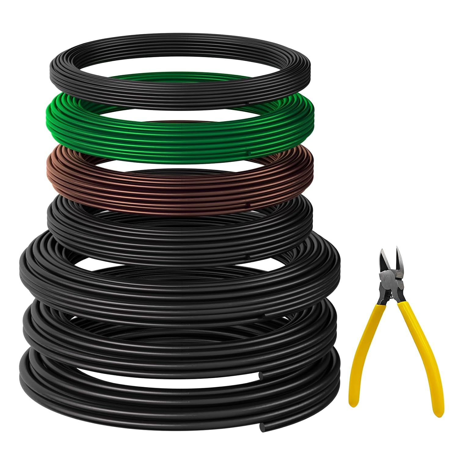 Bonsai Wire Kit with Cutter, Anodized Aluminum-189FT 7 Rolls 5 Sizes 1-3mm | 1.0, 1.5, 2.0, 2.5, 3mm, Bonsai Training Wire for Securing Thin Branches or Trunks, Ideal for Garden, Bonsai Tree Shaping