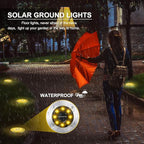 LYHOPE Solar Ground Lights Outdoor, 8 Pack 8 LED Solar Disk Lights Waterproof Garden In-ground Pathway Light Landscape Lighting for Lawn,Yard,Deck,Patio,Walkway (Warm White)