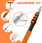 26FT Reach Pole Saws for Tree Trimming, Manual Pole Saw with 5-20FT Telescoping Extension Pole, Pruning Saw with 17" 3X Detachable Saw, Branches Pruner for Garden, Palms & Shrubs Yard Maintenance