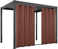 Easy-Going Linen Look Outdoor Curtains Waterproof Windproof Porch Curtains, Soft Thicken Outdoor Privacy Curtains for Patio, Gazebo, Grommet Top and Tab Bottom Drape, 1 Panel, 54x120 inch, Terra Red