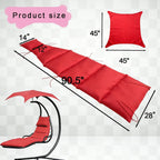 Hanging Lounge Chair Replacement Cushion with Umbrella, Thick Padding, Fade Resistant, Water Resistant for Outdoor Curved Chaise Hammock (Light Gray)