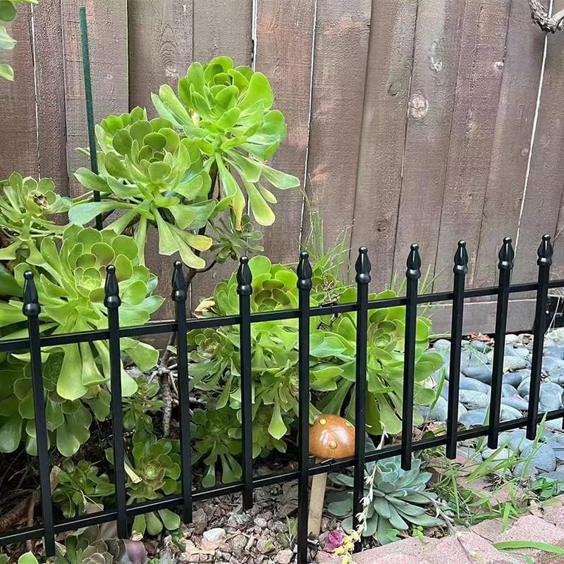 thealyn 18"h x 22"w decorative metal garden border, front angle view