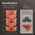 VIVOSUN 5 Tier Vertical Gardening Stackable Planter for Strawberries, Flowers, Herbs, Vegetables, Brown