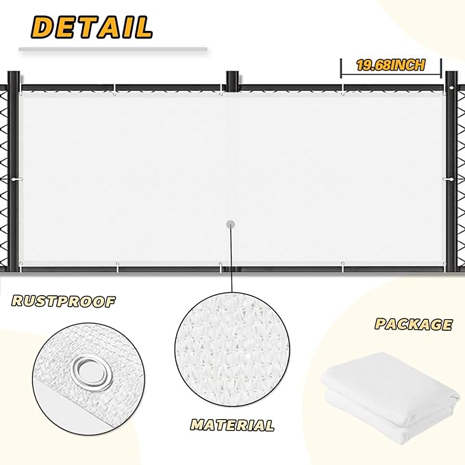 LOVE STORY Balcony Privacy Screen, 2.5'x7' Deck Shield Screen Fence Cover,UV Protection and Weather-Resistant,3 FT Height for Deck, Patio, Backyard, Outdoor Pool, Porch, Railing, White