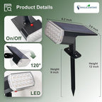 DINGLILIGHTING Solar Lights Outdoor Waterproof: IP65 Led Spot Light Decorations for Garden Yard - Multicolor RGB Solar Powered for Halloween Christmas - Dust to Dawn Uplighting Landscape Pathway 4PC