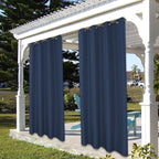 BONZER Outdoor Curtains for Patio Water Resistant Heavy Privacy Light Filtering Grommet Outside Curtains for Porch, Pergola, Gazebo, 1 Panel, 54W x 108L inch, Navy