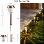 XMCOSY+ Solar Lights Outside Waterproof - 4 Pack Auto On/Off 10-40 LM Dimmable Outdoor Solar Lights for Yard Garden Pathway Driveway Walkway (Warm White)