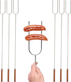 Coghlan's Camp Forks 6-Pack – 40" Solid Steel, Marshmallow Sticks with Wooden Handles | Heavy-Duty Camping Essentials for Fire Pit Roasting, BBQ Grilling & Outdoor Cooking