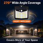 128LED Magnetic Solar Lights Outdoor, No Drill Solar Motion Sensor Lights with Strong Magnets, IP65 Waterproof Outdoor Step Lights for Metal Fence, Chain Link, RV, Camper, Porch, Deck, Garage(2Pack）