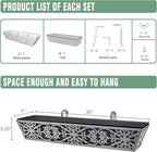 2 Pack 30 Inch Window Boxes Planter for Outdoor Plants Deck Railing Planters Box with Adjustable Brackets for Porch Fence Balcony Hanging Flower Baskets with Non-Woven Fabric Liner for Garden Décor