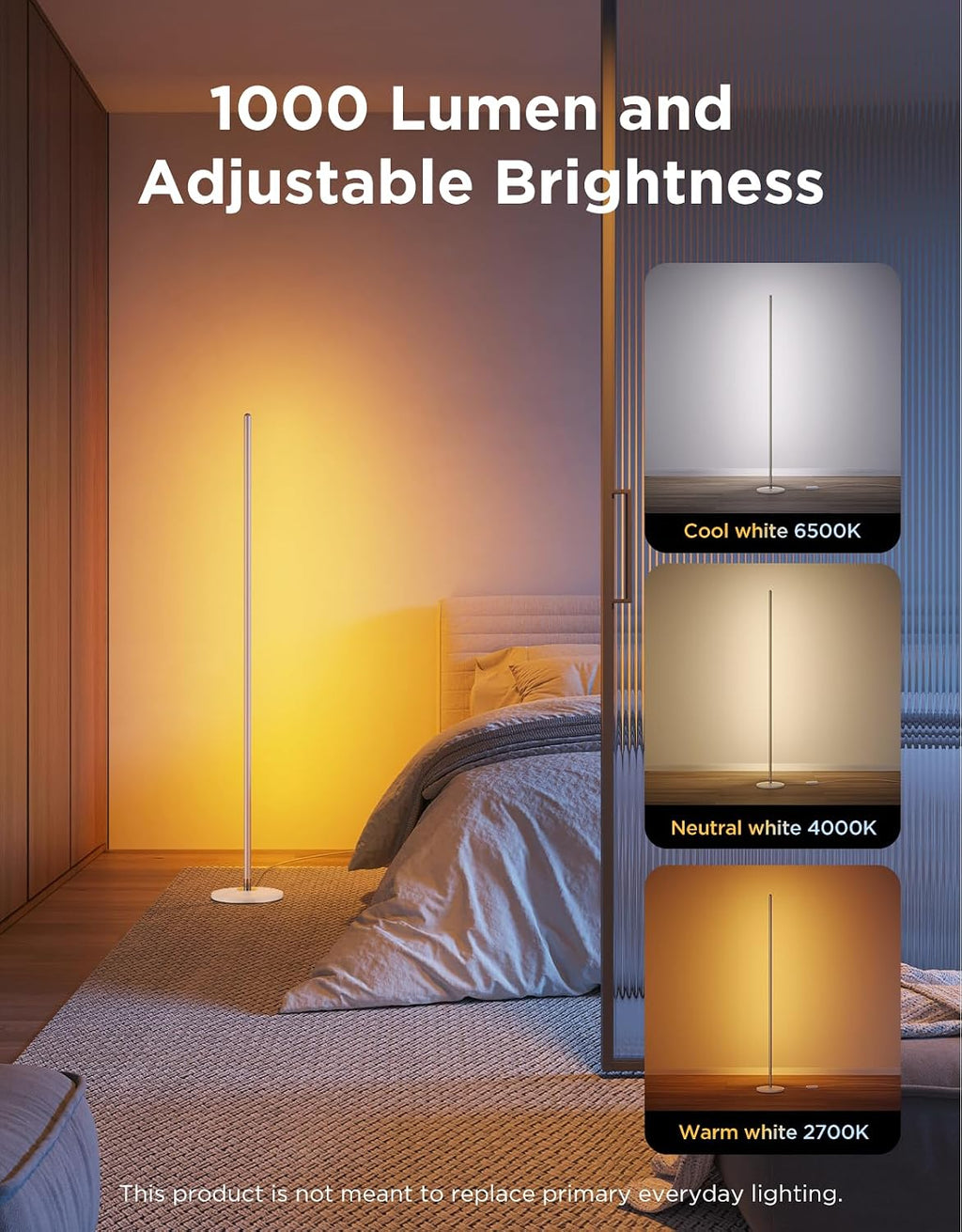 govee rgbic floor lamp basic, 1000lm led corner shown in use