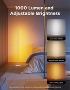 govee rgbic floor lamp basic, 1000lm led corner shown in use