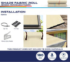 windscreen4less 8'x15' sun shade fabric roll shade cloth showing dimensions