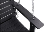 Poly Lumber 3-Seat Porch Swing, HIPS 5-Feet Bench Swing with Foldable Cup Holders,18/8 Stainless Steel Hardware, High Backrest and Deep Contoured Seat, Carbon Black