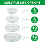 CATIFLIN 24 Pack Clear Plant Saucers - 6, 8, 10, 12 Inch Plastic Plant Trays for Pots, Flower Pot Saucers, Indoor & Outdoor Planter Drip Tray for Water Drainage & Protection