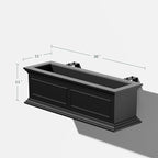 Veradek Brixton Series Plastic Railing Planter - Rectangular Planter for Outdoor Deck/Balcony | Crack-Resistant with Adjustable Rail Attachment | Classic Estate Design for Herbs, Succulents, Flowers