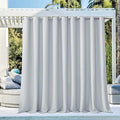 NICETOWN Large Outdoor Curtain for Cabana Waterproof, Rust-Proof Grommet Top Room Darkening Patio Door Panel Heavy Weight Keep Privacy for Party/Terrace, Greyish White, 1 Panel, W140 x L95