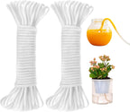 ORIMERC 60 feet 1/6 inch Wicking Rope for Plants, Self Watering Wick Cord for Vacation, Plant Water Wicks for Self-Watering Planter Pot DIY Automatic Watering Device System