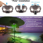 BIGMONAT Patio Umbrella Light Battery Operated, Outdoor Table Umbrella Lights with Remote and Timer, Color Changing Pole Light, Wireless Tent Lights for Camping, Brightness Dimmable, 250 Lumens